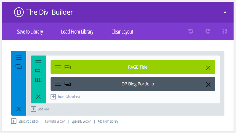 Proejct Page Divi Page Builder Screenshot